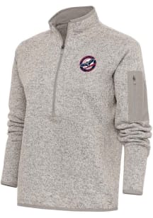 Antigua Louisville Bats Womens Oatmeal Fortune Qtr Zip
