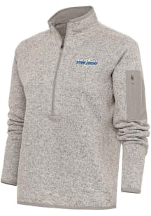 Antigua Omaha Storm Chasers Womens Oatmeal Fortune Qtr Zip