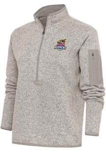 Antigua Toledo Mud Hens Womens Oatmeal Fortune Qtr Zip