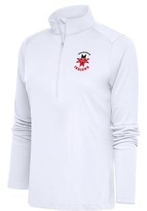 Antigua Indianapolis Indians Womens White Tribute Qtr Zip Pullover