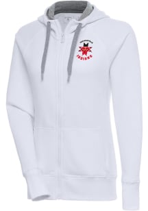Antigua Indianapolis Indians Womens White Victory Long Sleeve Full Zip Jacket