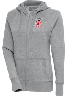 Antigua Indianapolis Indians Womens Grey Victory Long Sleeve Full Zip Jacket