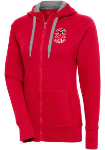 Antigua Indianapolis Indians Womens Red Victory Long Sleeve Full Zip Jacket