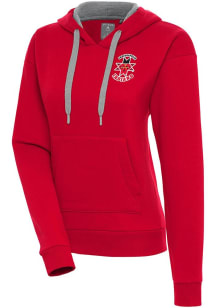 Antigua Indianapolis Indians Womens Red Victory Hooded Sweatshirt