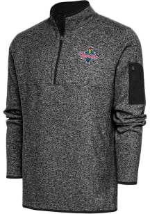 Antigua Cedar Rapids Kernels Mens Black Fortune Long Sleeve Qtr Zip Fashion Pullover