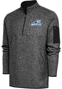 Antigua West Michigan Whitecaps Mens Black Fortune Long Sleeve Qtr Zip Fashion Pullover