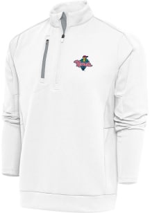 Antigua Cedar Rapids Kernels Mens White Generation Long Sleeve Qtr Zip Pullover