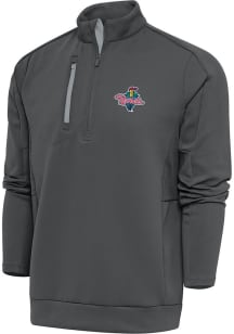 Antigua Cedar Rapids Kernels Mens Grey Generation Long Sleeve Qtr Zip Pullover