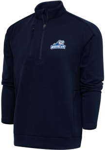 Antigua West Michigan Whitecaps Mens Navy Blue Generation Long Sleeve Qtr Zip Pullover