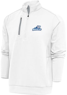 Antigua West Michigan Whitecaps Mens White Generation Long Sleeve Qtr Zip Pullover