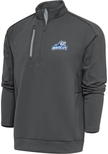 Antigua West Michigan Whitecaps Mens Grey Generation Long Sleeve Qtr Zip Pullover
