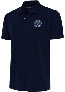 Antigua Sugar Land Space Cowboys Mens Navy Blue Tribute Short Sleeve Polo