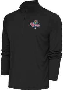 Antigua Cedar Rapids Kernels Mens Grey Tribute Long Sleeve Qtr Zip Pullover