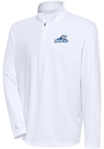 Antigua West Michigan Whitecaps Mens White Tribute Long Sleeve Qtr Zip Pullover