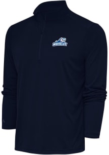 Antigua West Michigan Whitecaps Mens Navy Blue Tribute Long Sleeve Qtr Zip Pullover