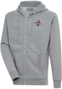 Antigua Cedar Rapids Kernels Mens Grey Victory Long Sleeve Full Zip Jacket