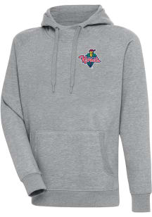 Antigua Cedar Rapids Kernels Mens Grey Victory Long Sleeve Hoodie