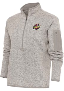 Antigua Peoria Chiefs Womens Oatmeal Fortune Qtr Zip