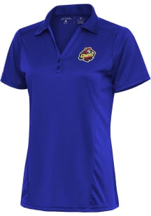 Antigua Peoria Chiefs Womens Blue Tribute Short Sleeve Polo Shirt