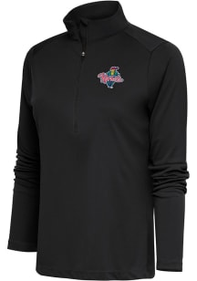 Antigua Cedar Rapids Kernels Womens Grey Tribute Qtr Zip Pullover