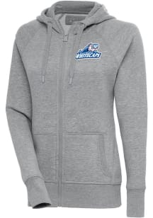 Antigua West Michigan Whitecaps Womens Grey Victory Long Sleeve Full Zip Jacket