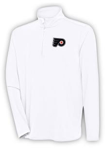 Antigua Philadelphia Flyers Mens White Hunk Long Sleeve Qtr Zip Pullover