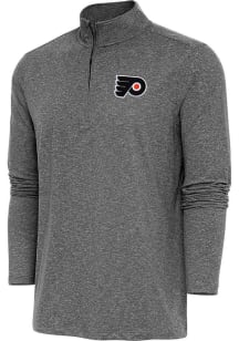 Antigua Philadelphia Flyers Mens Black Hunk Long Sleeve Qtr Zip Pullover