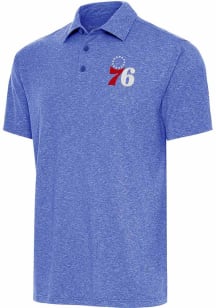 Antigua Philadelphia 76ers Mens Blue Par 3 Short Sleeve Polo