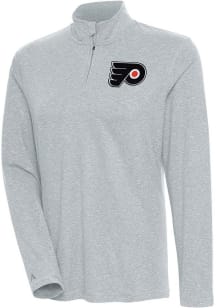 Antigua Philadelphia Flyers Womens Grey Confront Qtr Zip Pullover