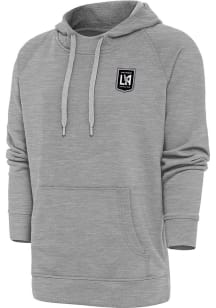 Antigua Los Angeles FC Mens Grey Metallic Logo Victory Long Sleeve Hoodie