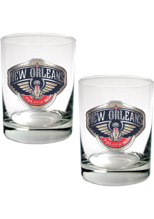 New Orleans Pelicans 2 Piece Rock Glass - White