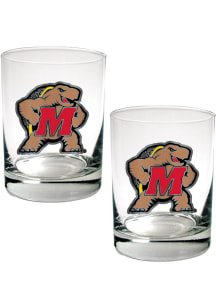 Maryland Terrapins 2 Piece Rock Glass - White
