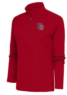Antigua Tampa Bay Rays Womens Red Tribute Qtr Zip Pullover