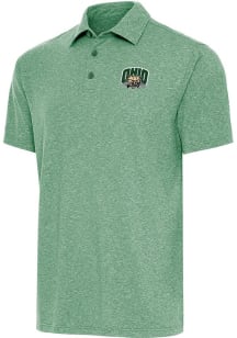Antigua Ohio Bobcats Mens Green Par 3 Short Sleeve Polo