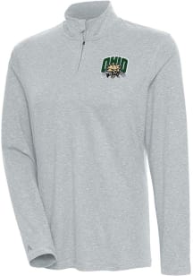 Antigua Ohio Bobcats Womens Grey Confront Qtr Zip Pullover