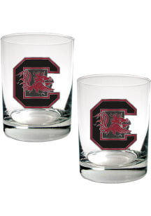 South Carolina Gamecocks 2 Piece Rock Glass - White