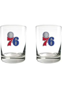 Philadelphia 76ers 2 Piece Rock Glass - White