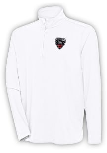 Antigua DC United Mens White Hunk Long Sleeve Qtr Zip Pullover