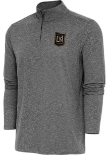 Antigua Los Angeles FC Mens Black Hunk Long Sleeve Qtr Zip Pullover