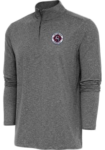 Antigua New England Revolution Mens Black Hunk Long Sleeve Qtr Zip Pullover