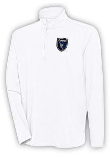 Antigua San Jose Earthquakes Mens White Hunk Long Sleeve Qtr Zip Pullover