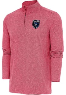 Antigua San Jose Earthquakes Mens Red Hunk Long Sleeve Qtr Zip Pullover
