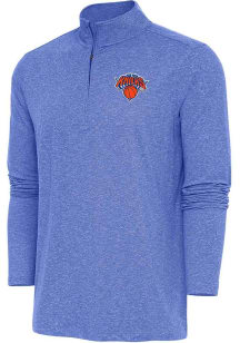 Antigua New York Knicks Mens Blue Hunk Long Sleeve Qtr Zip Pullover