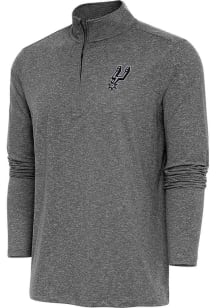 Antigua San Antonio Spurs Mens Black Hunk Long Sleeve Qtr Zip Pullover