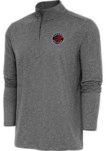 Antigua Toronto Raptors Mens Black Hunk Long Sleeve Qtr Zip Pullover