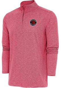 Antigua Toronto Raptors Mens Red Hunk Long Sleeve Qtr Zip Pullover