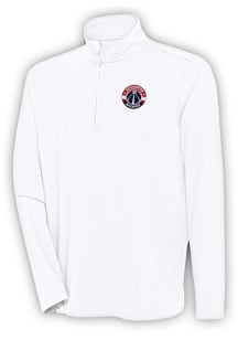 Antigua Washington Wizards Mens White Hunk Long Sleeve Qtr Zip Pullover