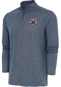 Antigua Washington Wizards Mens Navy Blue Hunk Long Sleeve Qtr Zip Pullover