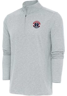 Antigua Washington Wizards Mens Grey Hunk Long Sleeve Qtr Zip Pullover