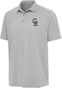 Antigua Colorado Rockies Mens Grey Par 3 Short Sleeve Polo
